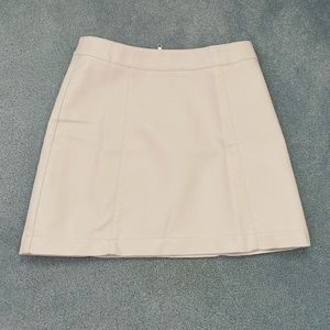 White leather mini skirt
